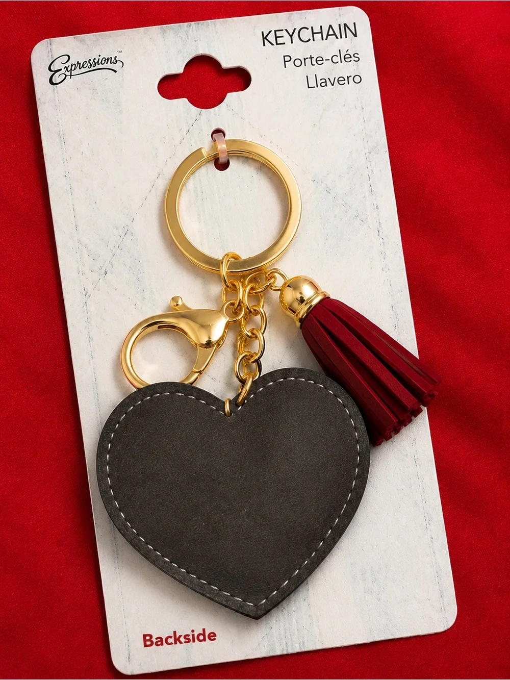 CRYSTAL HEART BLING KEYCHAIN with TASSEL